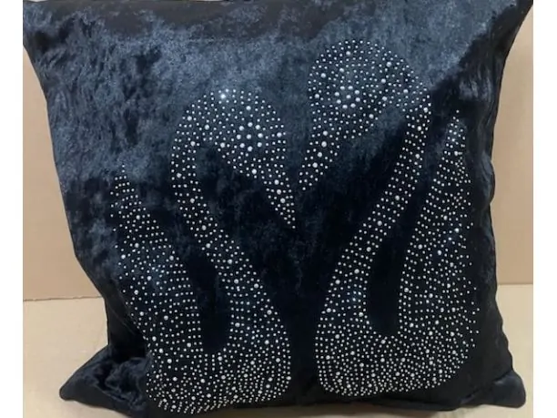 Welurowa poszewka dekoracyjna 40x40 czarny łabędź - 1 szt