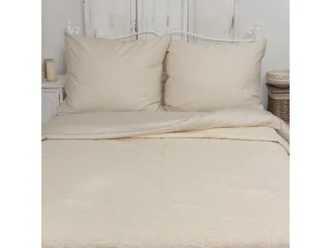 Pościel satynowa jednobarwna exclusive Monako z lamówką 200x220 +2/70x80 jasny beż andropol