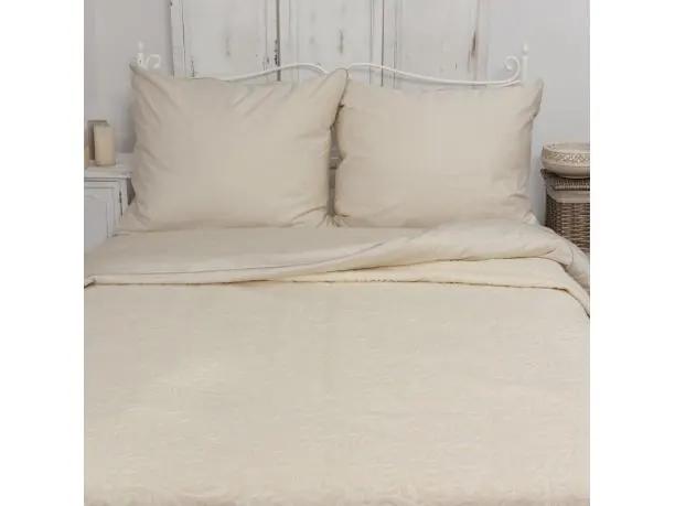 Pościel satynowa jednobarwna exclusive Monako z lamówką 200x220 +2/70x80 jasny beż andropol