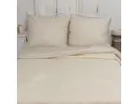 Pościel satynowa jednobarwna exclusive Monako z lamówką 200x220 +2/70x80 jasny beż andropol