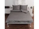 Pościel satynowa jednobarwna exclusive Monako z lamówką 160x200 +2/70x80 ciemny popiel andropol