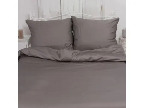 Pościel satynowa jednobarwna exclusive Monako z lamówką 200x220 +2/70x80 ciemny popiel andropol