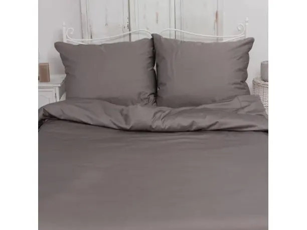 Pościel satynowa jednobarwna exclusive Monako z lamówką 200x220 +2/70x80 ciemny popiel andropol