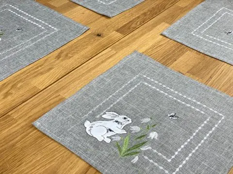 Serwetka świąteczna 30x30 popielate zajączki int 5530 p wielkanoc