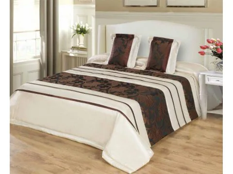 Narzuta satynowa 220x240 + 2 x poszewki 40x40 wz. 7816 Brown
