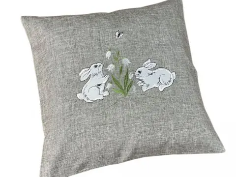 Poszewka świąteczna 40x40 popielate zajączki int 5530 Wielkanocna 1 szt