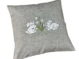 Poszewka świąteczna 40x40 popielate zajączki int 5530 Wielkanocna 1 szt