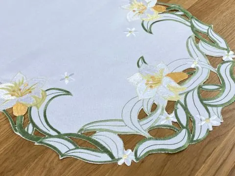 Bieżnik haftowany 40x85 żonkile 0407 owalny