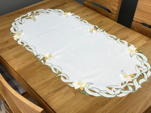 Bieżnik haftowany 60x120 żonkile 0407 owalny