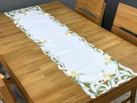 Bieżnik haftowany 40x140 żonkile 0407