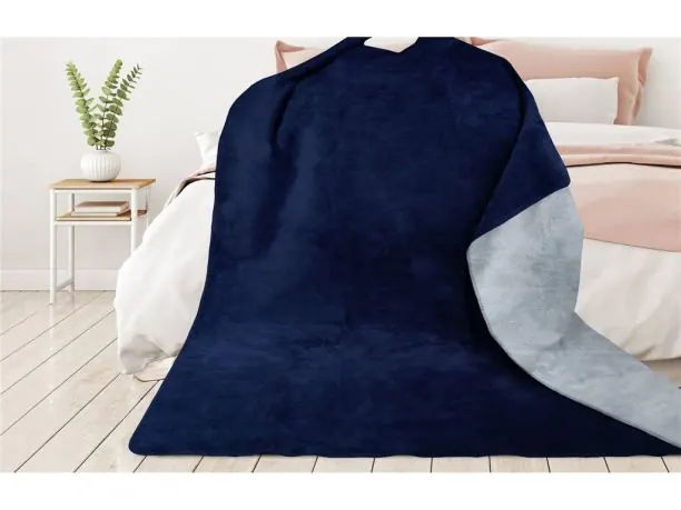 Koc Glamour dwukolorowy 150x200 granat / jasny popiel Greno