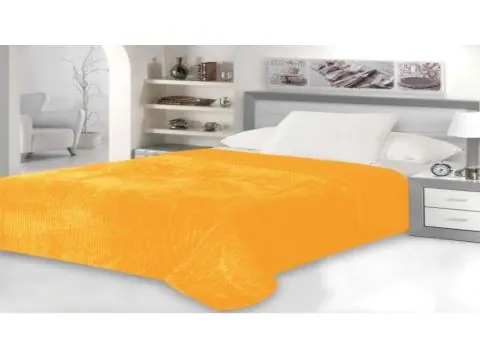 Koc narzuta Capri 200x220 yelow microfibra jednobarwny żółty