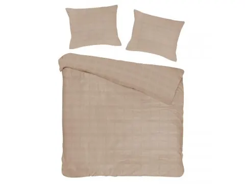 Pościel Satynowa 180x200 light brown jednobarwna krateczka