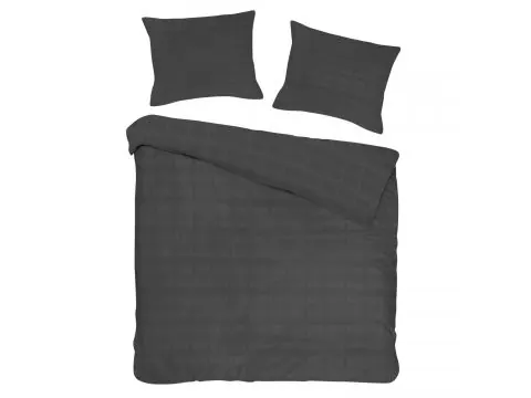 Satyna bawełniana Marsela 180x200 anthracite jednobarwna krateczka