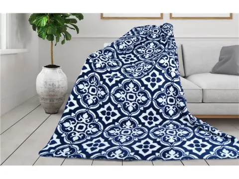 Koc Glamour 150x200 Falesia biało granatowy Greno