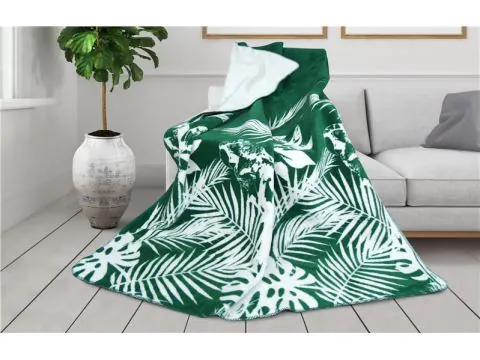 Koc Glamour 150x200 Insignia zielono biały Greno