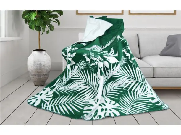 Koc Glamour 150x200 Insignia zielono biały Greno