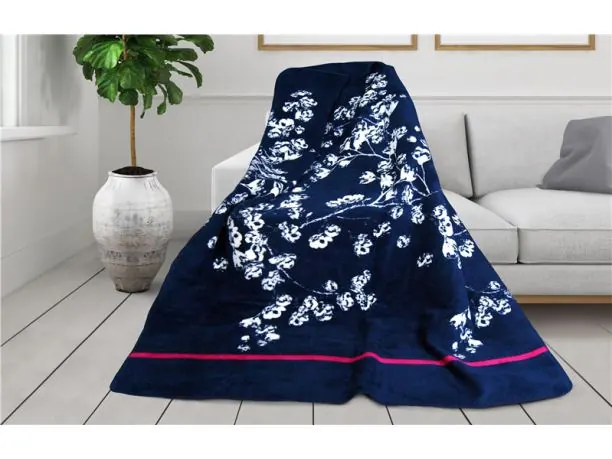 Koc Glamour 150x200 Kyoto granatowo biały Greno