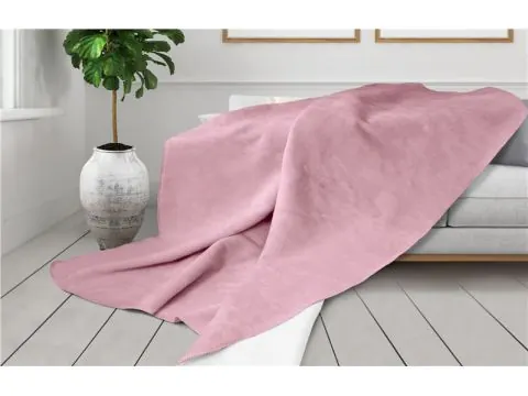 Koc Glamour dwukolorowy 150x200 róż pudrowy biały Greno