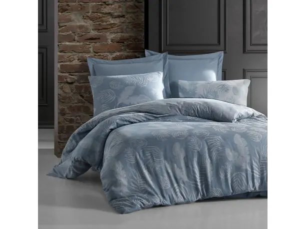 Pościel z bawełny 220x200+2/70x80 bahama blue cottonlove jacquard