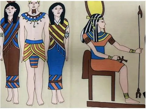 Pościel satynowa 200x220 kremowy, wzór egipski bielbaw