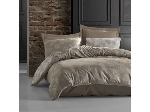 Pościel z bawełny 160x200 +2/70x80 bahama light brown cottonlove jacquard