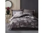 Pościel z bawełny 160x200 +2/70x80 flory antracite cottonlove jacquard róża
