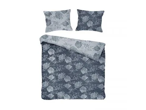 Pościel z bawełny 160x200 +2/70x80 flory blue cottonlove jacquard róża