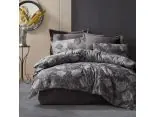 Pościel z bawełny 220x200 +2/70x80 flory dark grey cottonlove jacquard róża