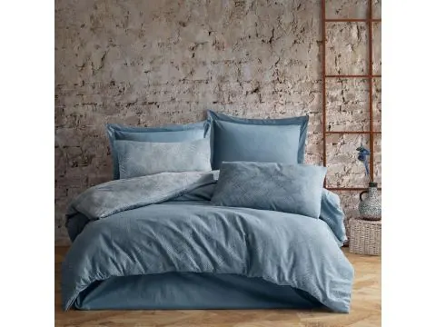 Pościel z bawełny 220x200 +2/70x80 hannah blue cottonlove jacquard