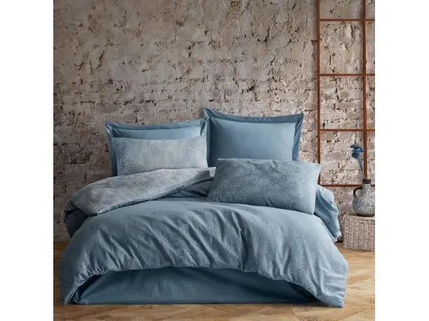 Pościel z bawełny 220x200 +2/70x80 hannah blue cottonlove jacquard