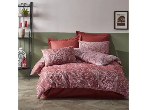 Pościel żakardowa 160x200 +2/70x80 marble terra cottonlove jacquard bawełna