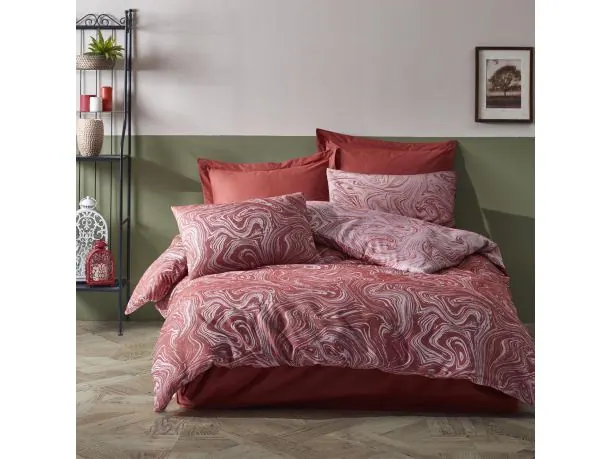 Pościel żakardowa 160x200 +2/70x80 marble terra cottonlove jacquard bawełna
