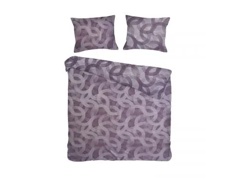 Pościel żakardowa 220x200 +2/70x80 spoty purple cottonlove jacquard bawełna fiolet
