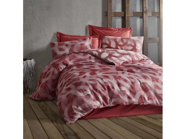 Pościel żakardowa 220x200 +2/70x80 spoty terra cottonlove jacquard bawełna