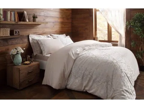 Pościel satynowa haftowana ekskluzywna Vitaly 200x220 Tivolyo Embroidery Satin