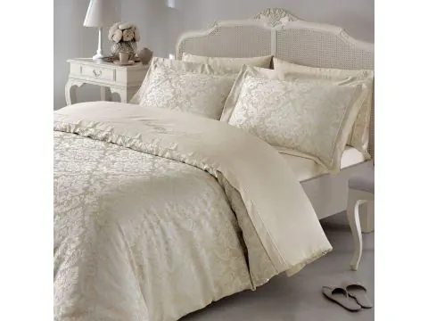 Pościel satynowa haftowana ekskluzywna Vitaly 200x220 Tivolyo Embroidery Satin