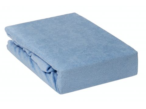 Prześcieradło Frotte z gumką ciemno niebieskie 180x200      017