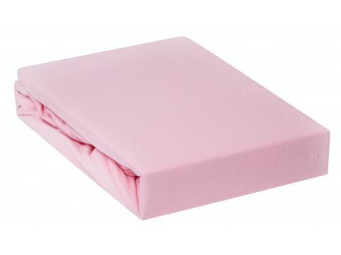 Prześcieradło Jersey z gumką jasnoróżowe 180x200    002 jasny róż Prześcieradło Jersey z gumką jasnoróżowe 180x200    002 jasny róż