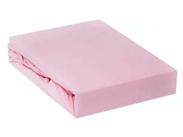Prześcieradło Jersey z gumką jasnoróżowe 180x200 002 jasny róż