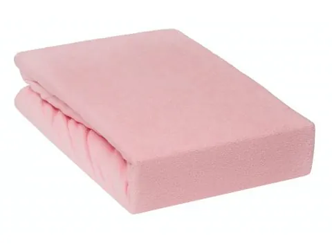 Prześcieradło Frotte z gumką jasnoróżowe 140x200 002 jasny róż
