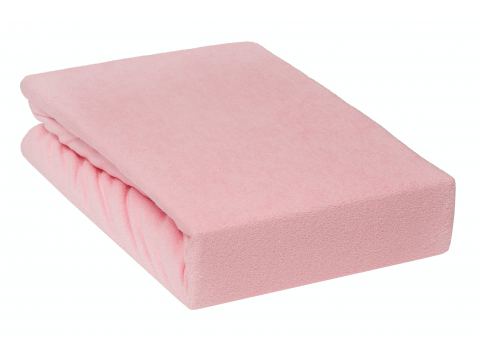 Prześcieradło Frotte z gumką jasnoróżowe 180x200     002 jasny róż