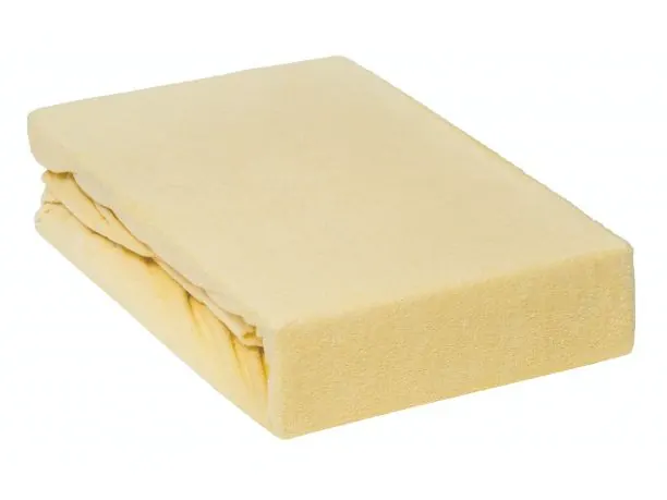 Prześcieradło Frotte z gumką krem ciemny 180x200 003