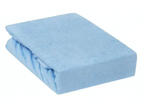 Prześcieradło Frotte z gumką niebieski jasny 60x120 - dla dziecka 005