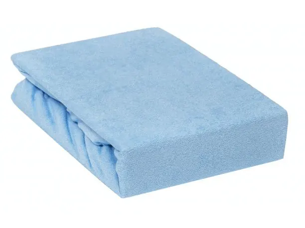 Prześcieradło Frotte z gumką Niebieski jasny - 70x140 005- dla dziecka jasno niebieski