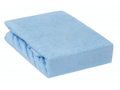 Prześcieradło Frotte z gumką niebieski jasny 160x200     005