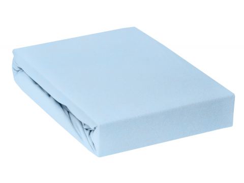 Prześcieradło Jersey  z gumką niebieski jasny 120x200     005