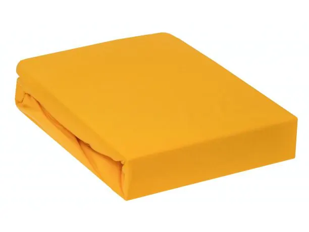 Prześcieradło Jersey z gumką żółte 180x200 006