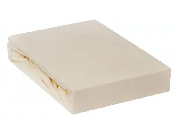 Prześcieradło Jersey z gumką krem jasny 220x200 007