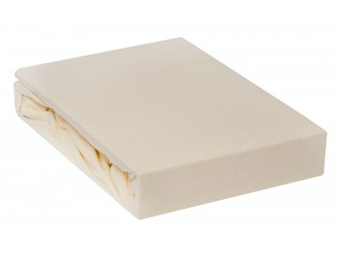 Prześcieradło Jersey z gumką krem jasny  90x200    007